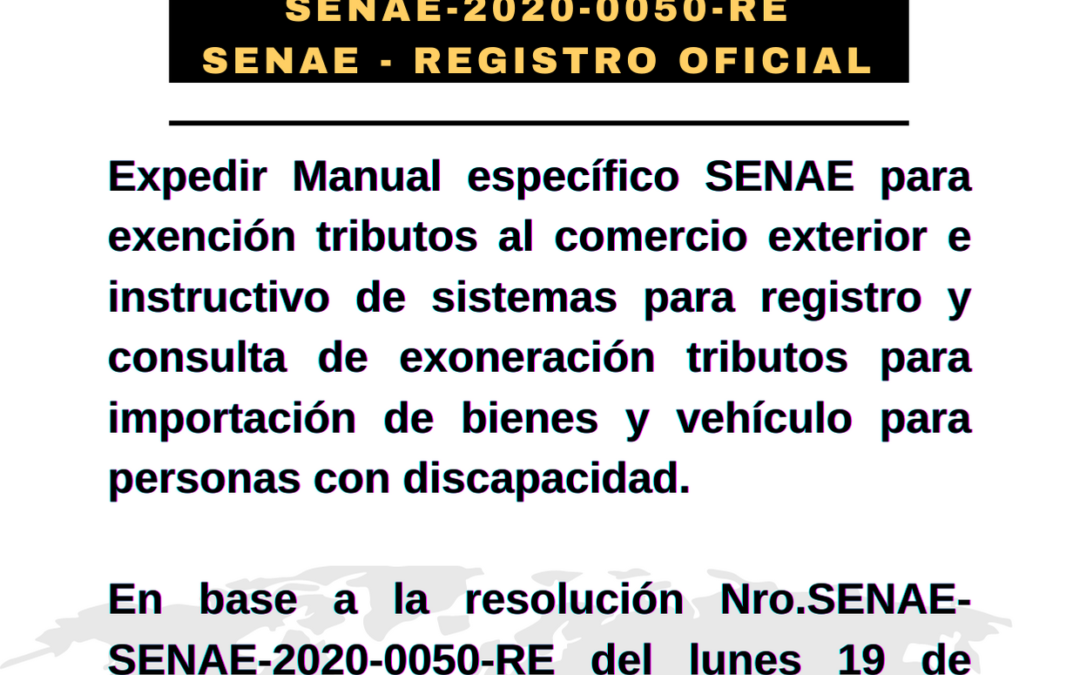 OCA informa resolución Nro.SENAE-2020-0050-RE